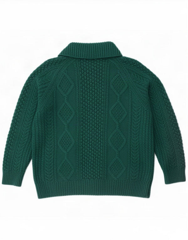 Maglione cardigan da donna vintage UK 12 Verde medio