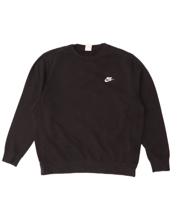 Felpa da uomo Nike Maglione grande in cotone nero