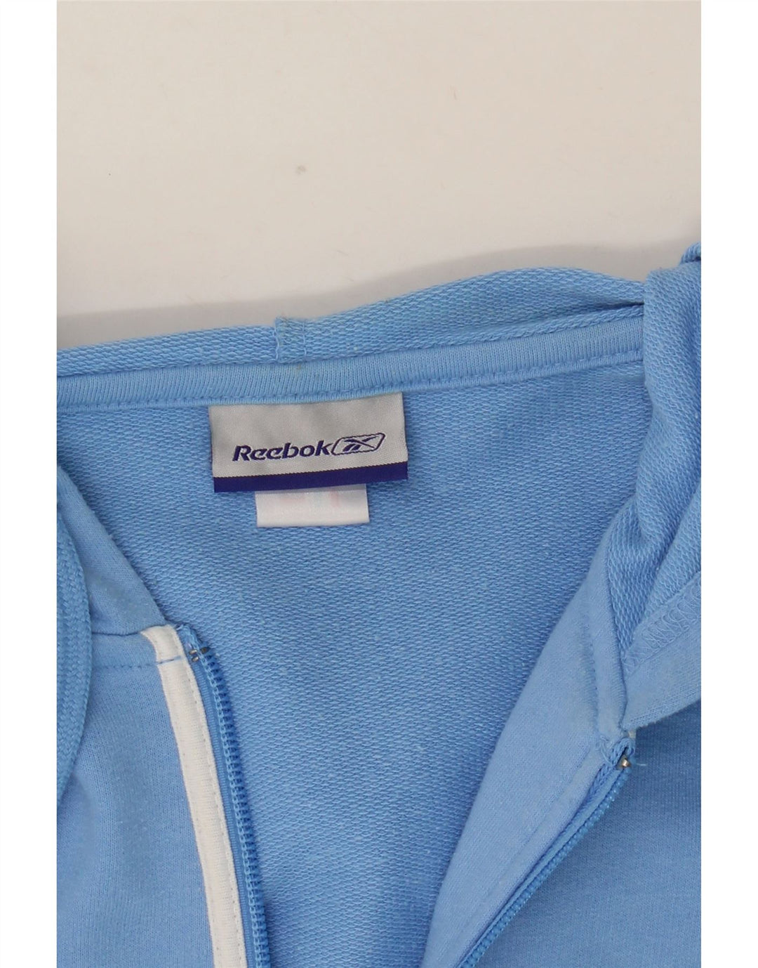 Maglione con cappuccio e zip da donna Reebok UK 10 Small Blu Poliestere