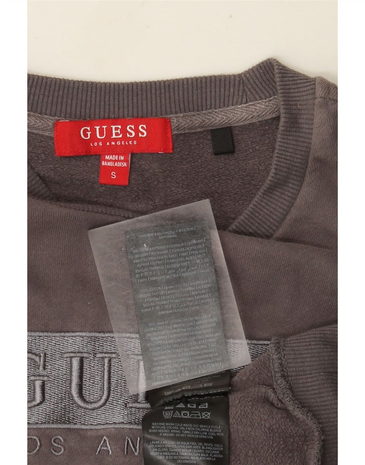 Guess Felpa oversize con grafica da donna Maglione UK 10 Small Cotone grigio