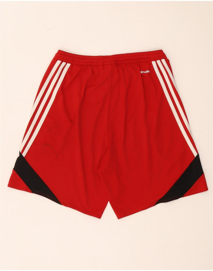 Pantaloncini sportivi Adidas Climalite da uomo piccoli in poliestere color block rosso