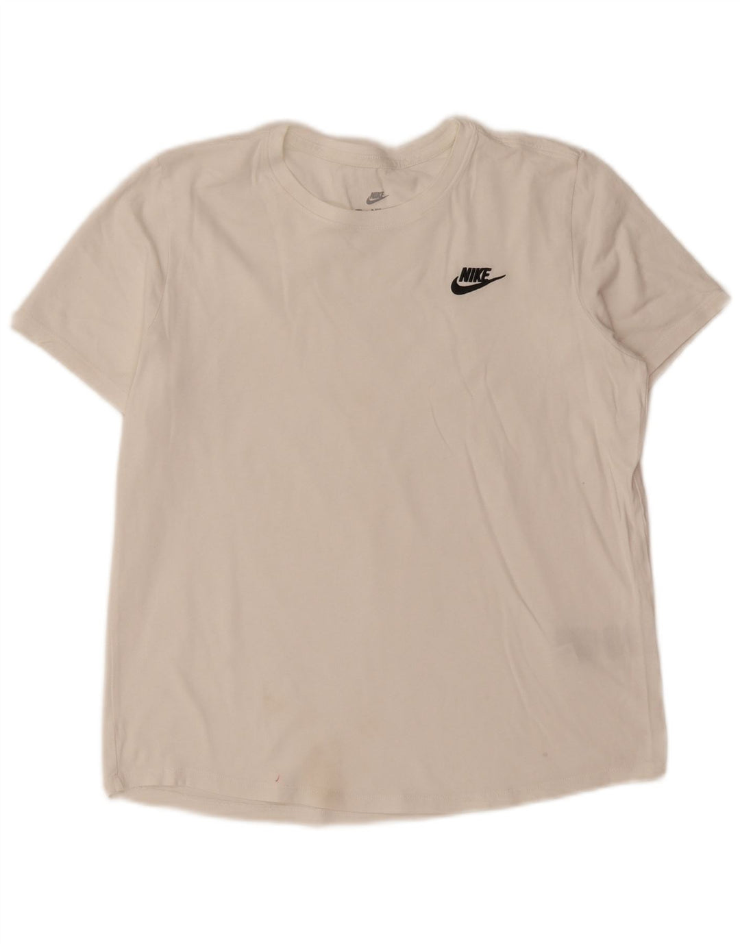 NIKE Womens T-Shirt Top UK 14 Medium White Cotton