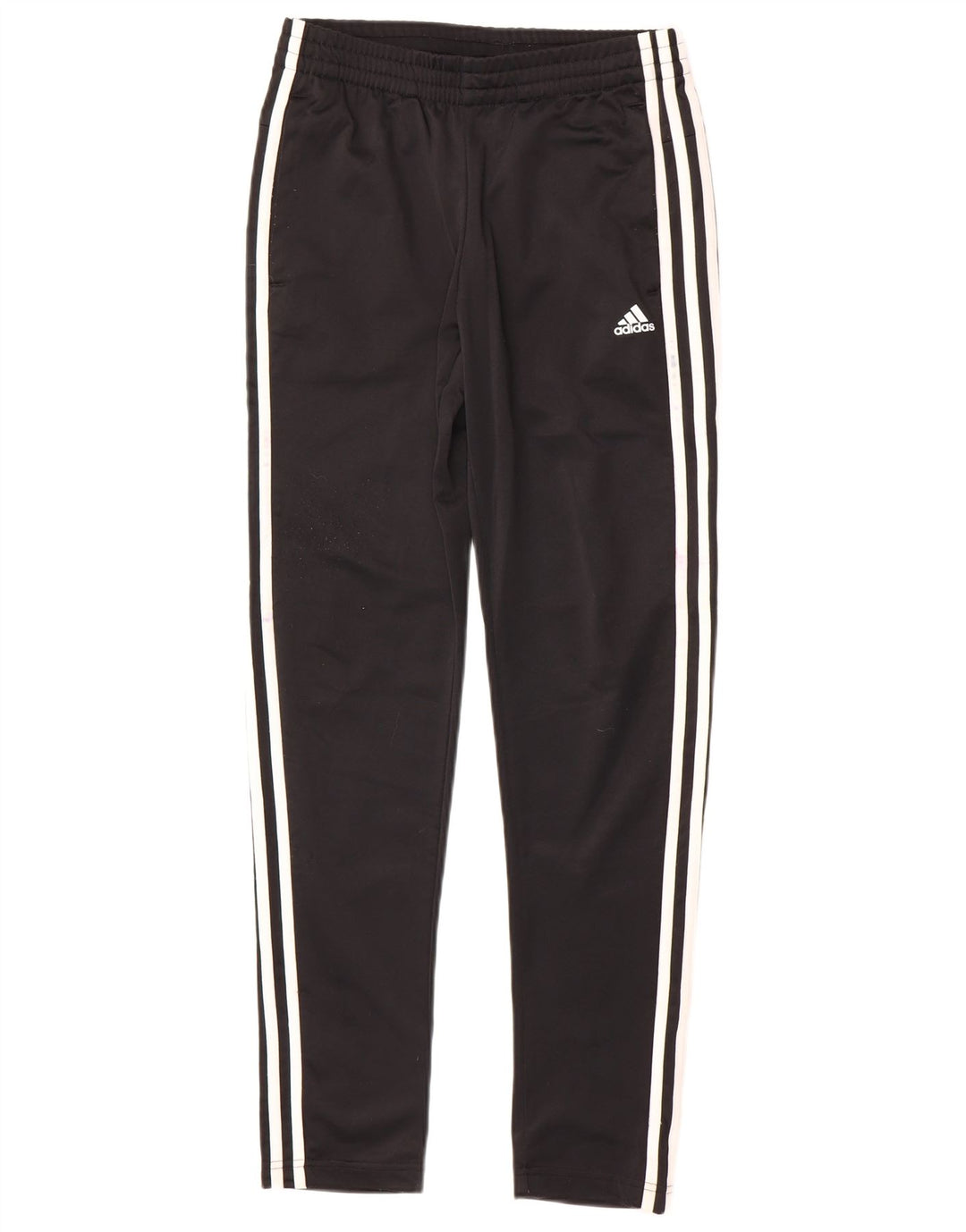 ADIDAS Boys Tracksuit Trousers 13-14 Years Black Polyester
