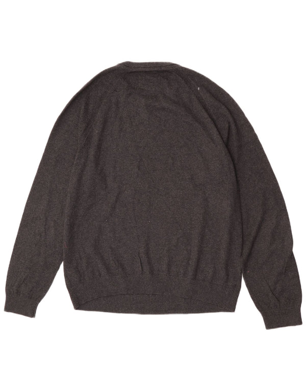 Fat Face Maglione girocollo da uomo vestibilità regolare girocollo grande cotone grigio
