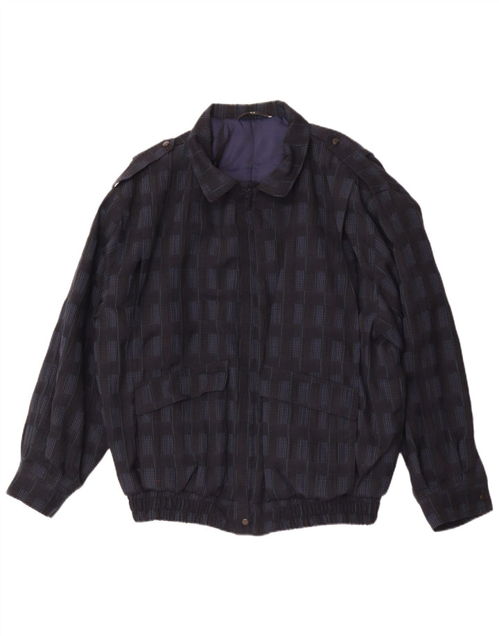 Giacca bomber militare da uomo Trevira UK 44 2XL Poliestere a quadri blu navy