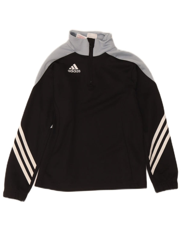 Top della tuta pullover Adidas Climalite da ragazzo 7-8 anni piccolo nero