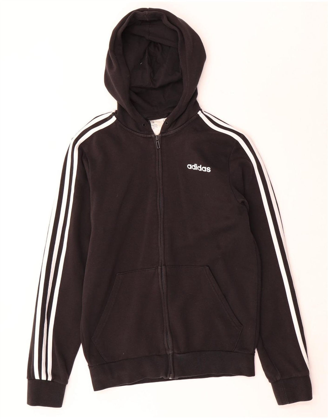 Maglione con cappuccio e zip Adidas da uomo piccolo in cotone nero