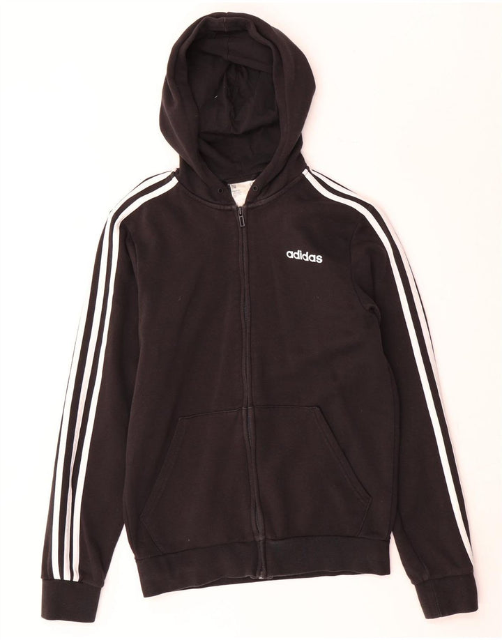 Maglione con cappuccio e zip Adidas da uomo piccolo in cotone nero
