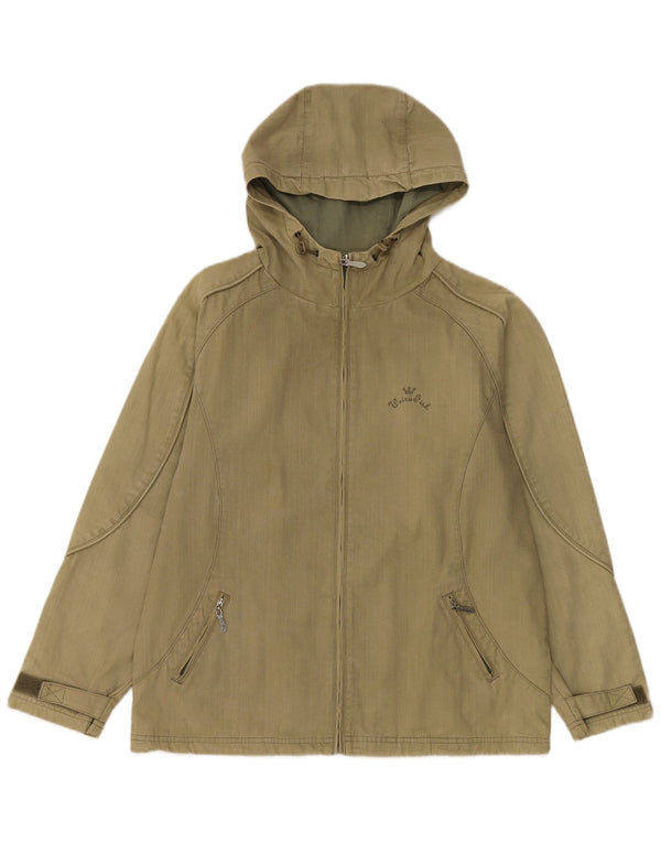 Giubbotto bomber con cappuccio da uomo Weird Fish UK 40 grande cotone kaki