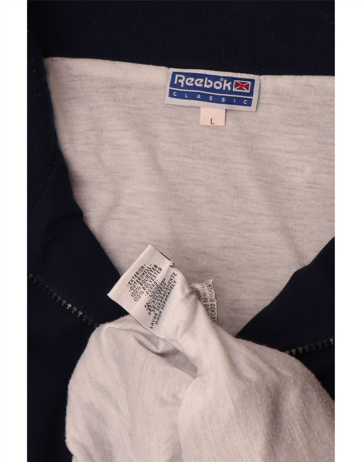Giacca Reebok da uomo con grafica grafica, grande, color block blu navy