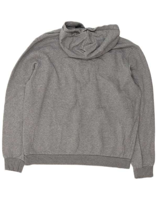 Felpa con cappuccio grafica da uomo Puma grande in cotone chiazzato grigio