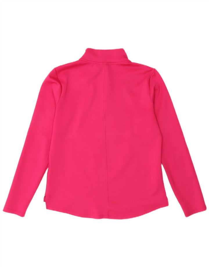 Top della tuta da ginnastica Nike da donna con collo e zip UK 14 rosa medio