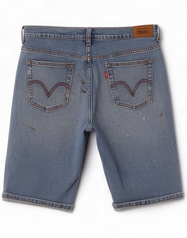 Levi's Pantaloncini di jeans 515 da donna US 10 Large W32 Blu Cotone