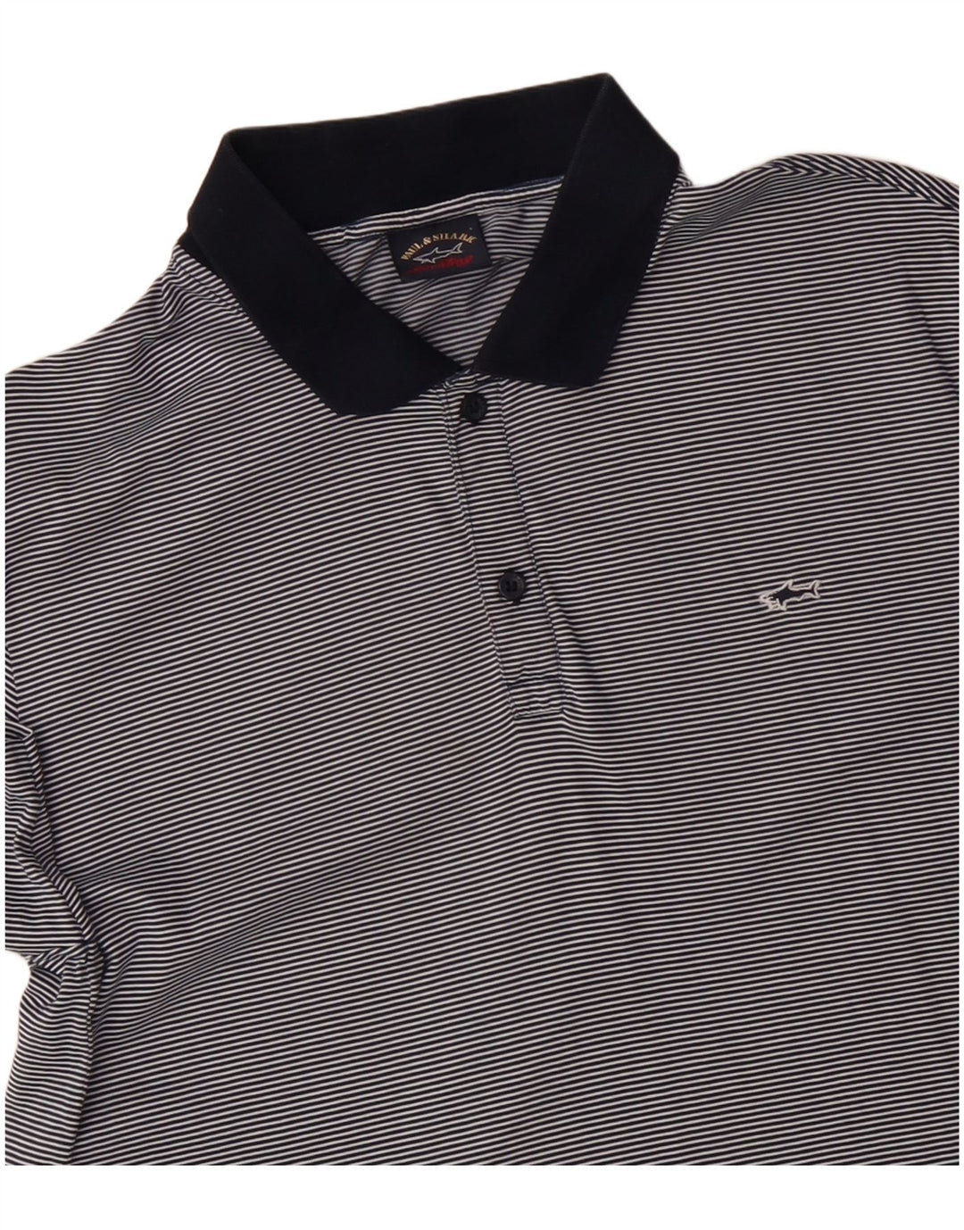 Polo da uomo PAUL & SHARK grande in cotone gessato blu navy