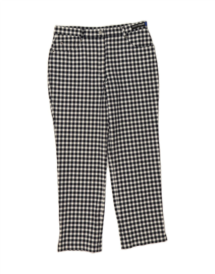 SERGIO CASSANI Womens Casual Trousers IT 44 Medium W30 L29 Black Gingham Vintage Sergio Cassani and Second-Hand Sergio Cassani from Messina Hembry 