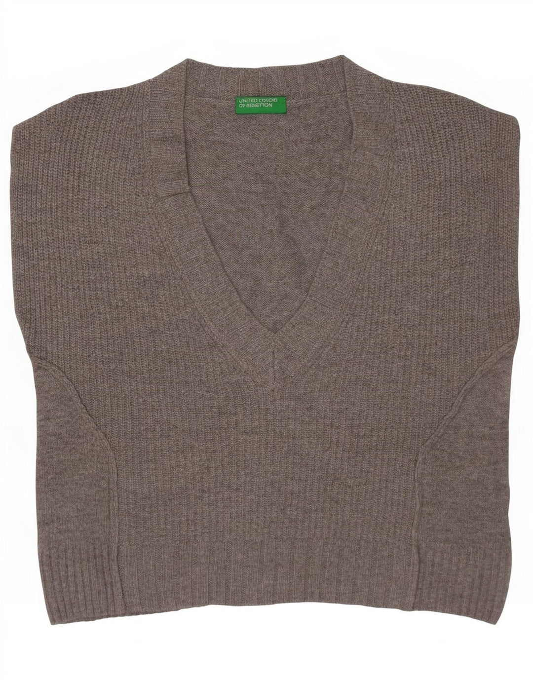 Canotta corta oversize da donna Benetton UK 6 XS in lana grigia
