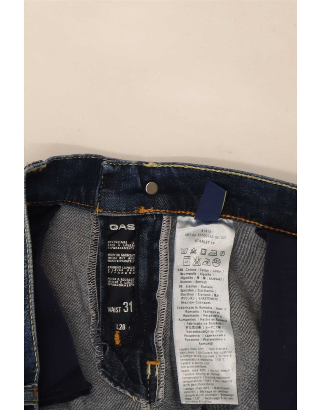 Jeans slim da donna Gas W31 L28 cotone blu