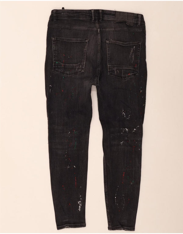 Jeans skinny effetto consumato Zara da uomo EU 44 Large W34 L27 Cotone grigio