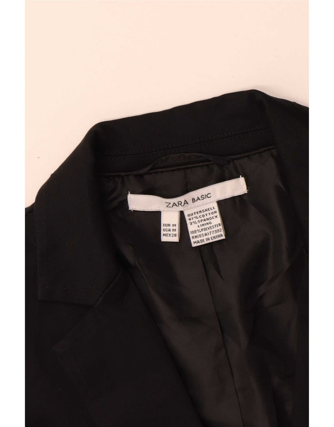 Giacca blazer da donna a 1 bottone Zara UK 12 cotone nero medio