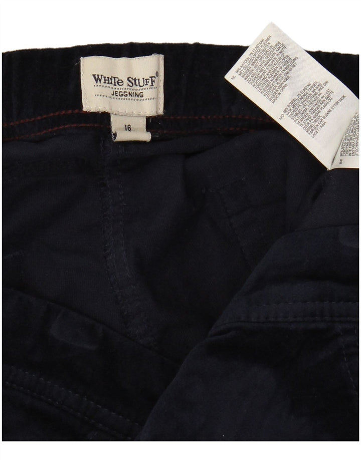 WHITE STUFF Pantaloni casual in velluto da donna UK 16 Large W32 L30 Blu navy