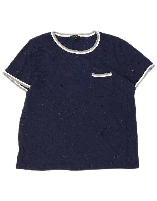 T-shirt da donna J. Crew Top UK 16 grande cotone screziato blu navy