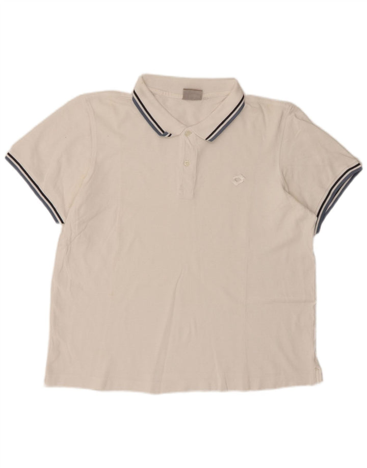 Polo da uomo Lotto di colore bianco medio