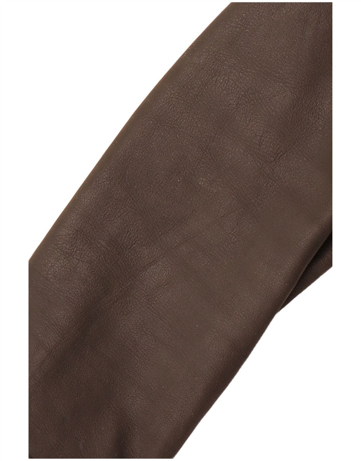 REPLAY Giacca in pelle da donna UK 10 Piccola pelle grigia