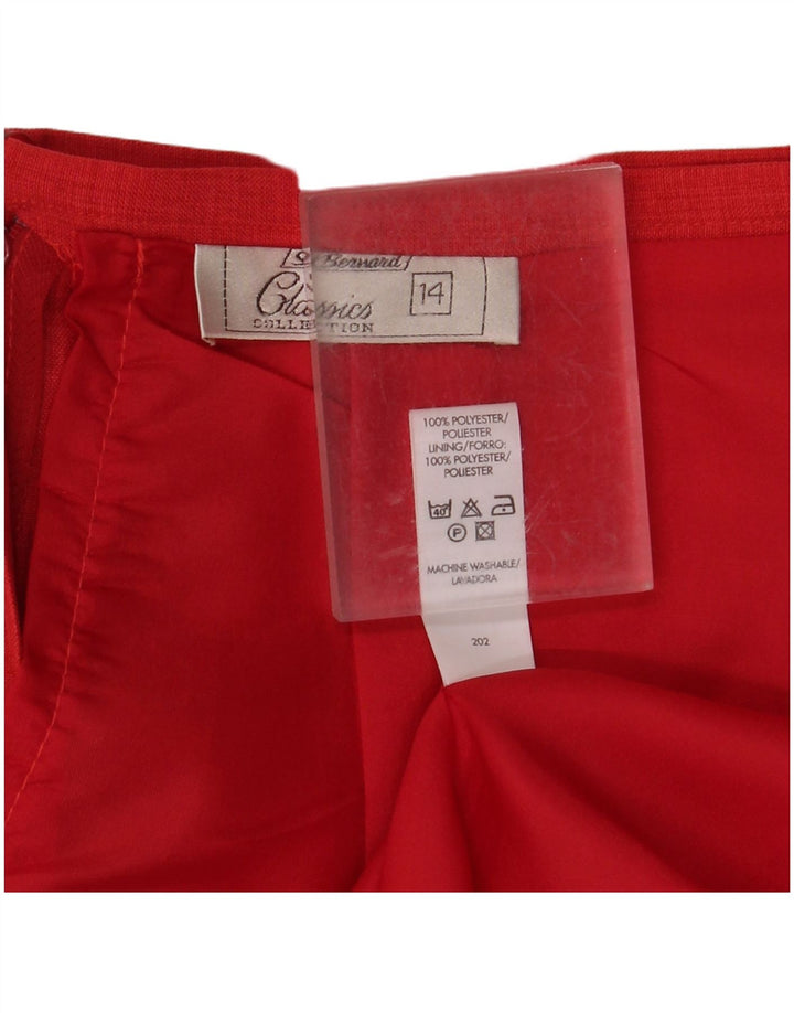 ST. Gonna a tubino da donna BERNARD UK 14 media W28 poliestere rosso