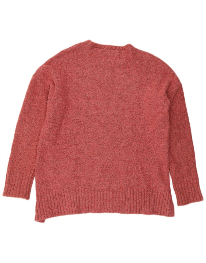 Maglione maglione oversize con scollo a barca da donna Marks & Spencer UK 10 piccolo rosa