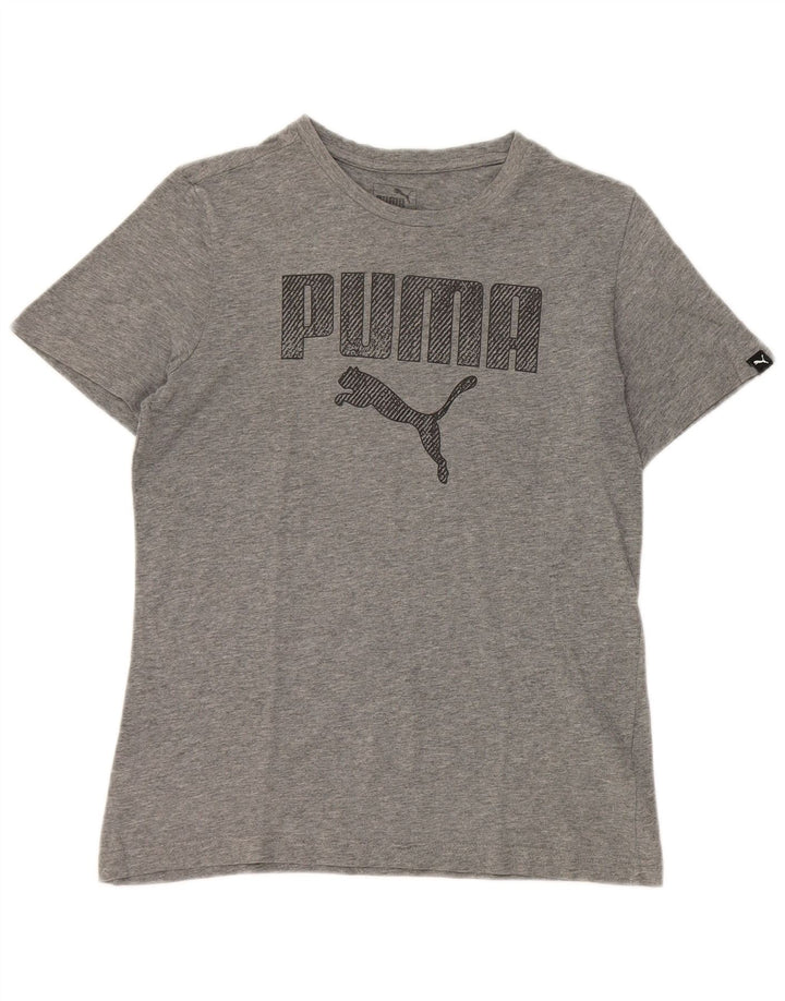 Maglietta grafica da ragazzo Puma 12-13 anni Grigia chiazzata