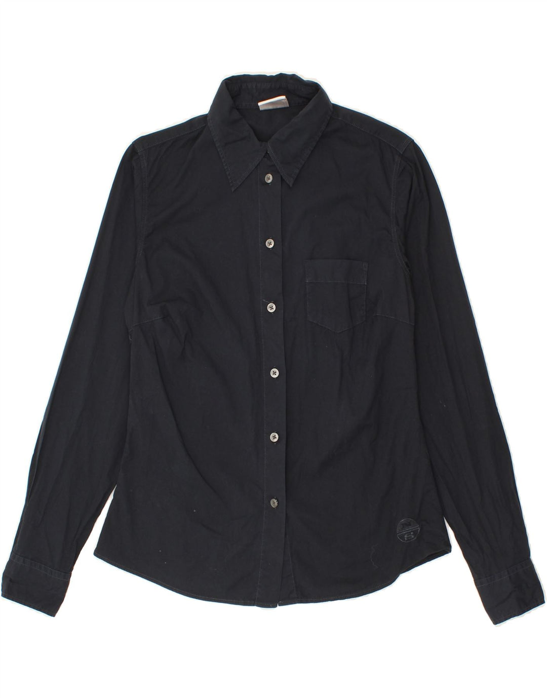 NORTH SAILS Womens Shirt UK 12 Medium Navy Blue Cotton Vintage North Sails and Second-Hand North Sails from Messina Hembry 