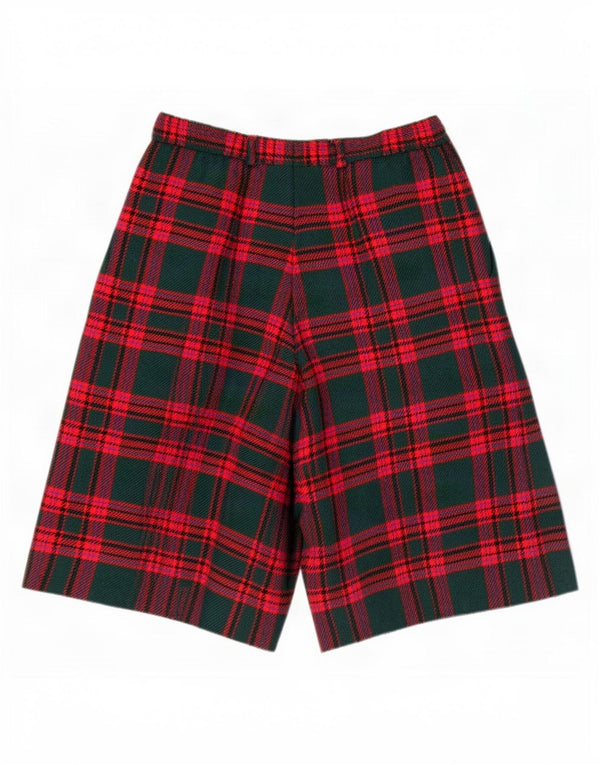 Pantaloncini Bermuda con ancoraggio a vita alta da donna Lucia UK 16 Large W28 Green Plaid
