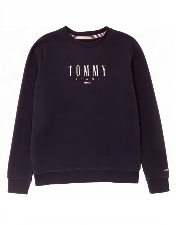Felpa grafica da donna Tommy Hilfiger Maglione UK 14 Medio Blu Navy