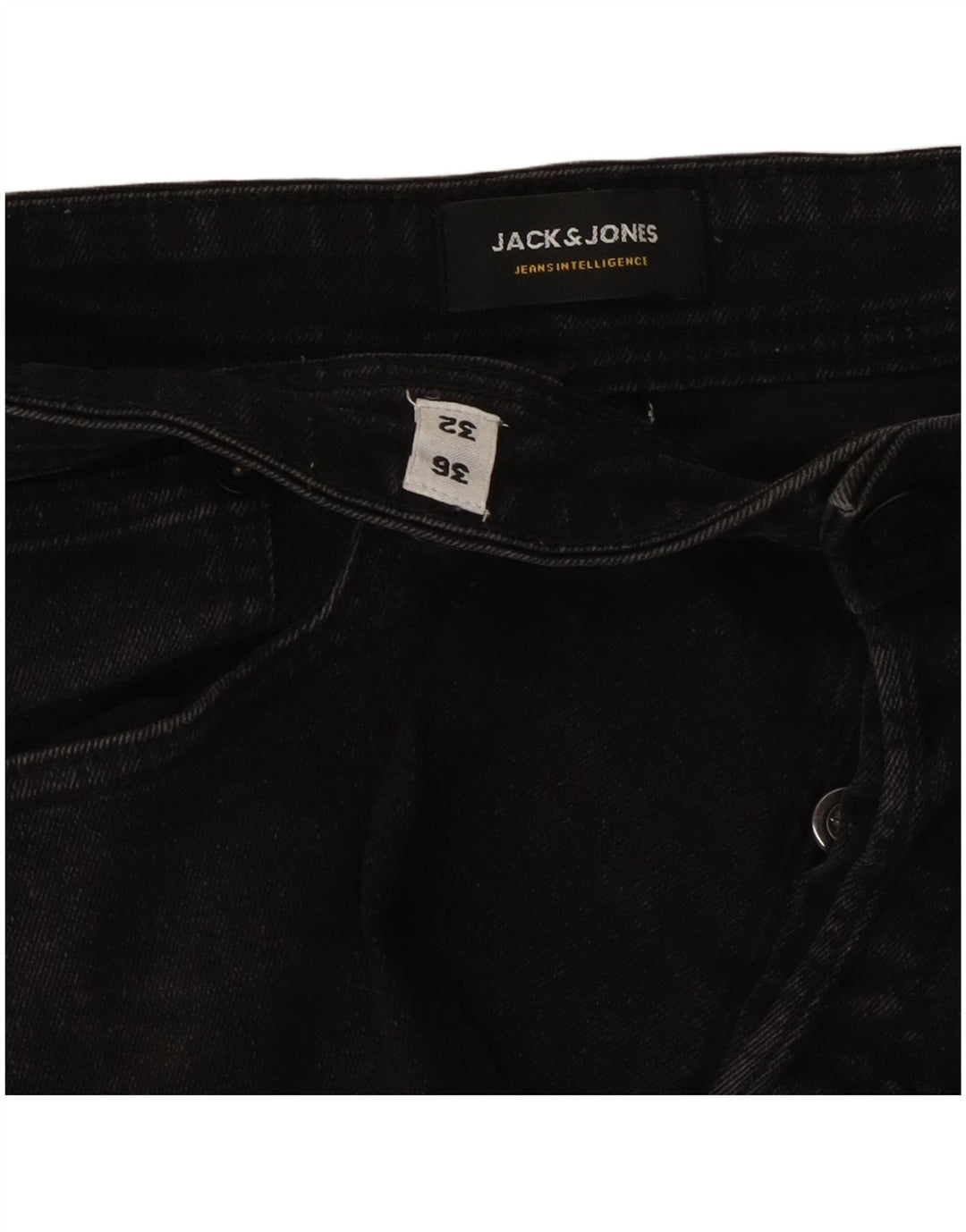 Jack & Jones Uomo GLENN Slim Jeans W36 L32 Cotone Nero