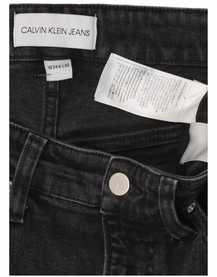 Jeans slim grafici da uomo Calvin Klein W34 L32 cotone grigio