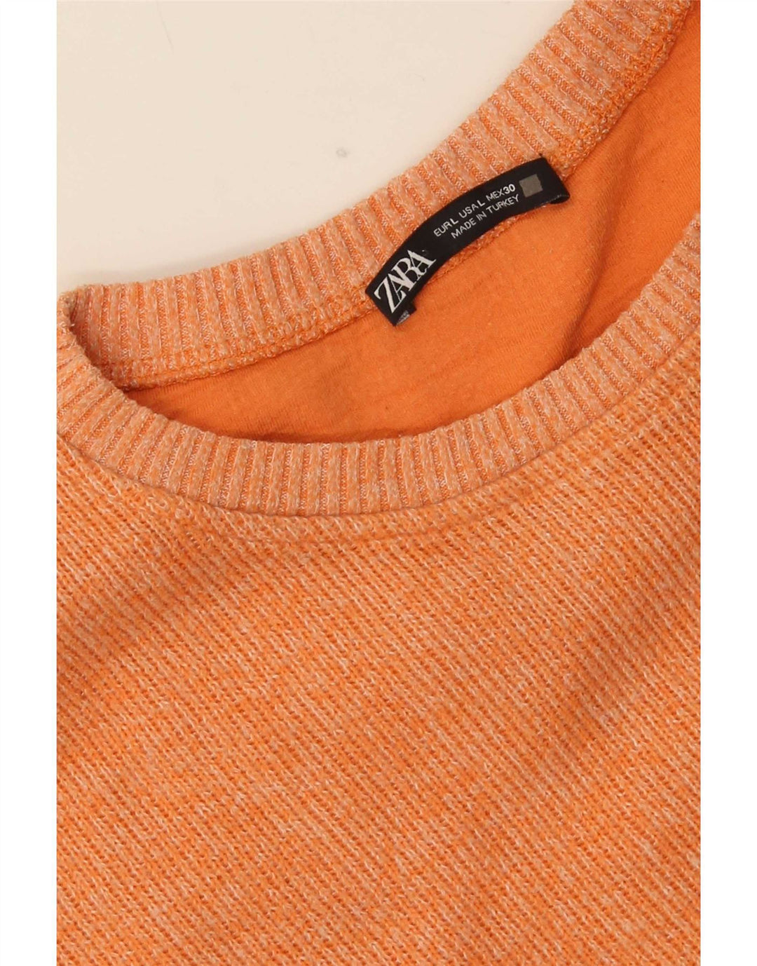 Top corto da donna Zara manica lunga UK 16 grande arancione
