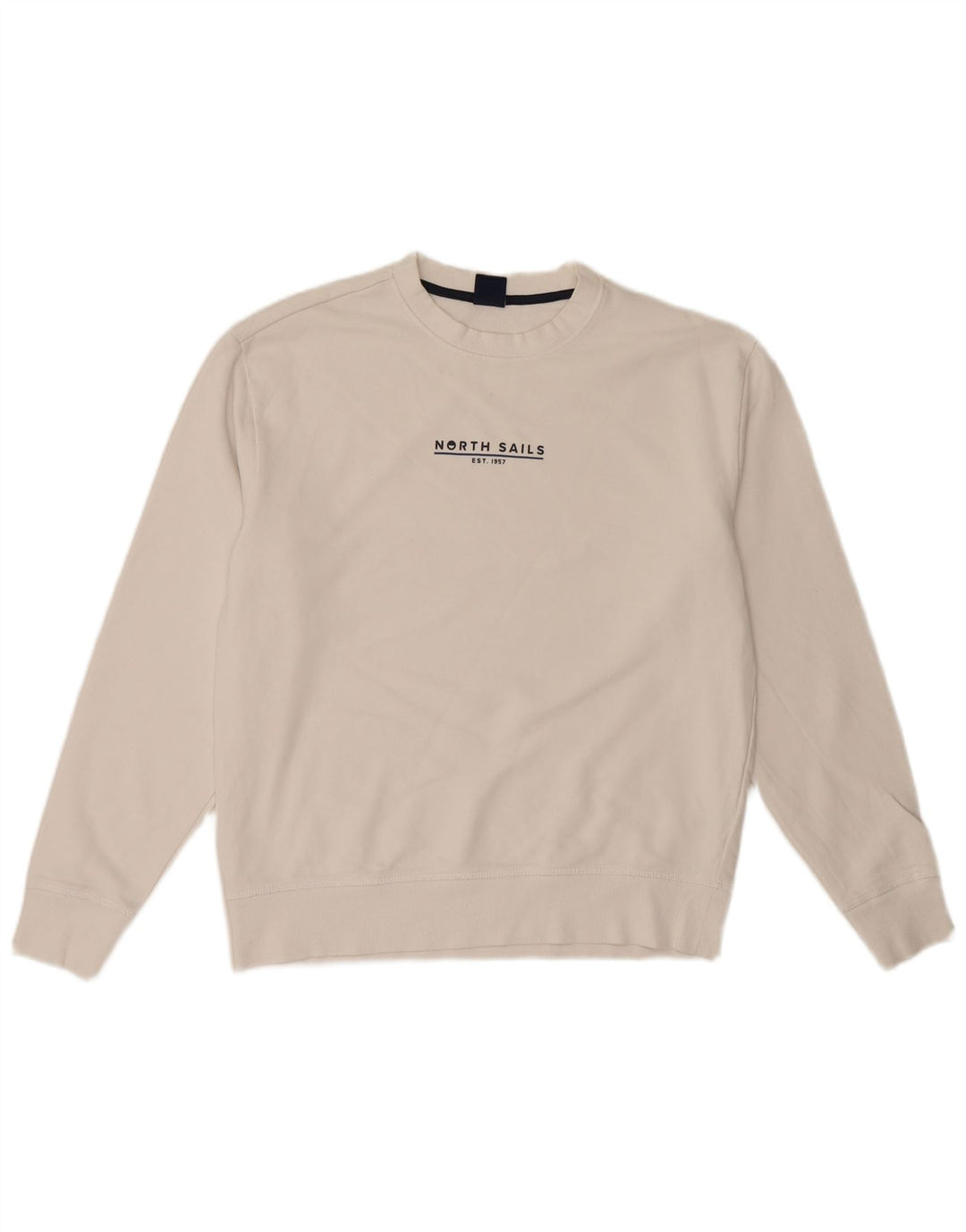 Felpa grafica da uomo North Sails, piccola, in cotone bianco