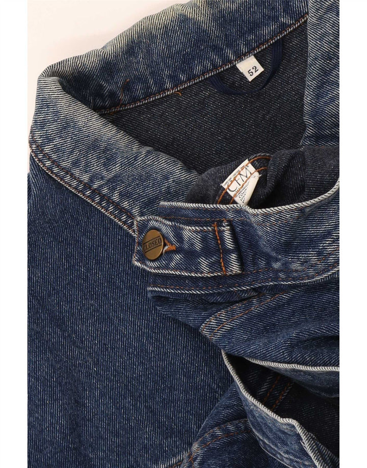 Giacca di jeans vintage da uomo IT 52 XL in cotone blu
