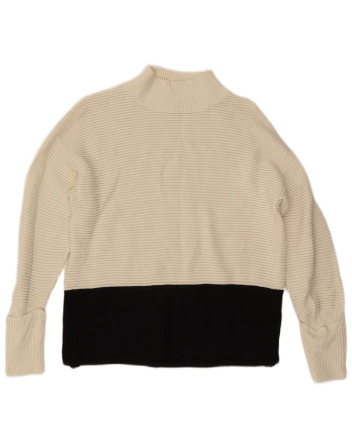 Maglione maglione a collo alto da donna Marks & Spencer UK 12 medio bianco sporco