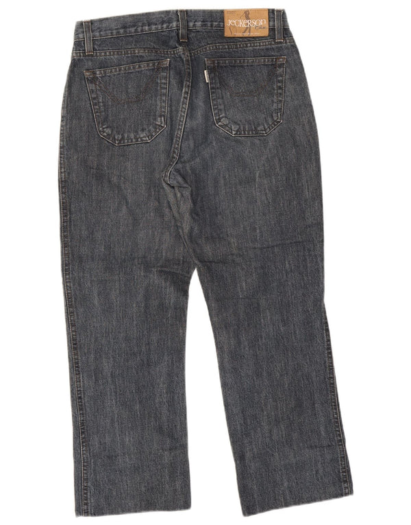 Jeans cropped da donna Jeckerson W29 L25 cotone color block blu navy
