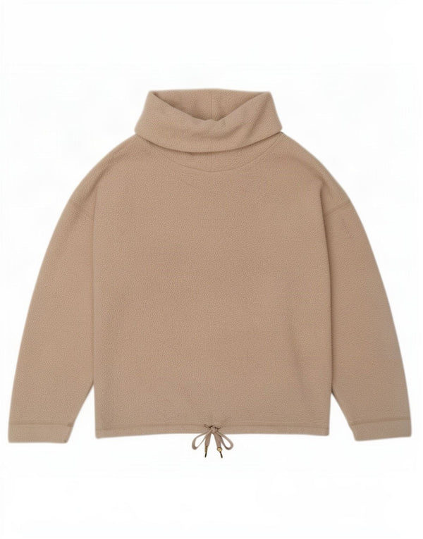 Marks & Spencer Womens Roll Neck Fleece Jumper UK 14 Medium Beige