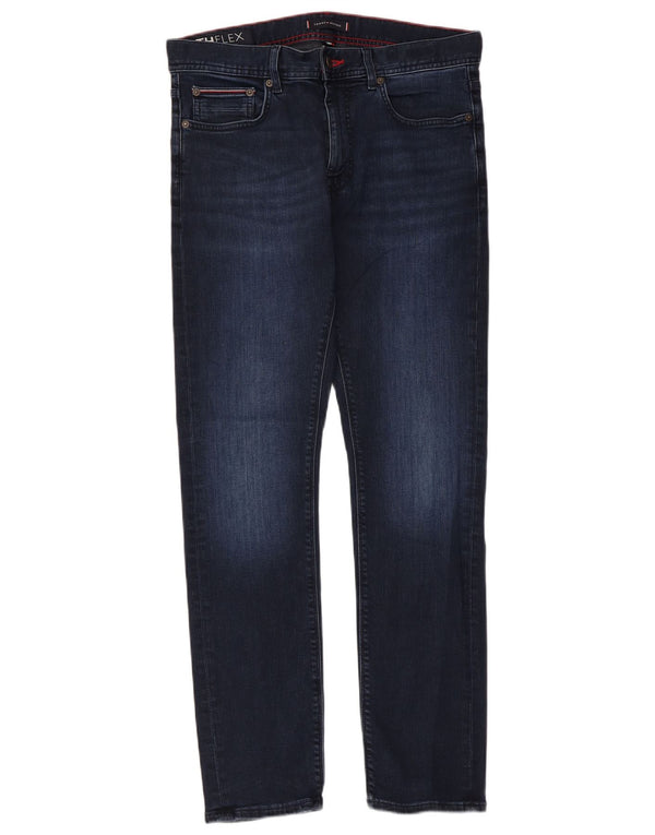 Jeans slim da uomo Tommy Hilfiger W32 L30 cotone blu navy