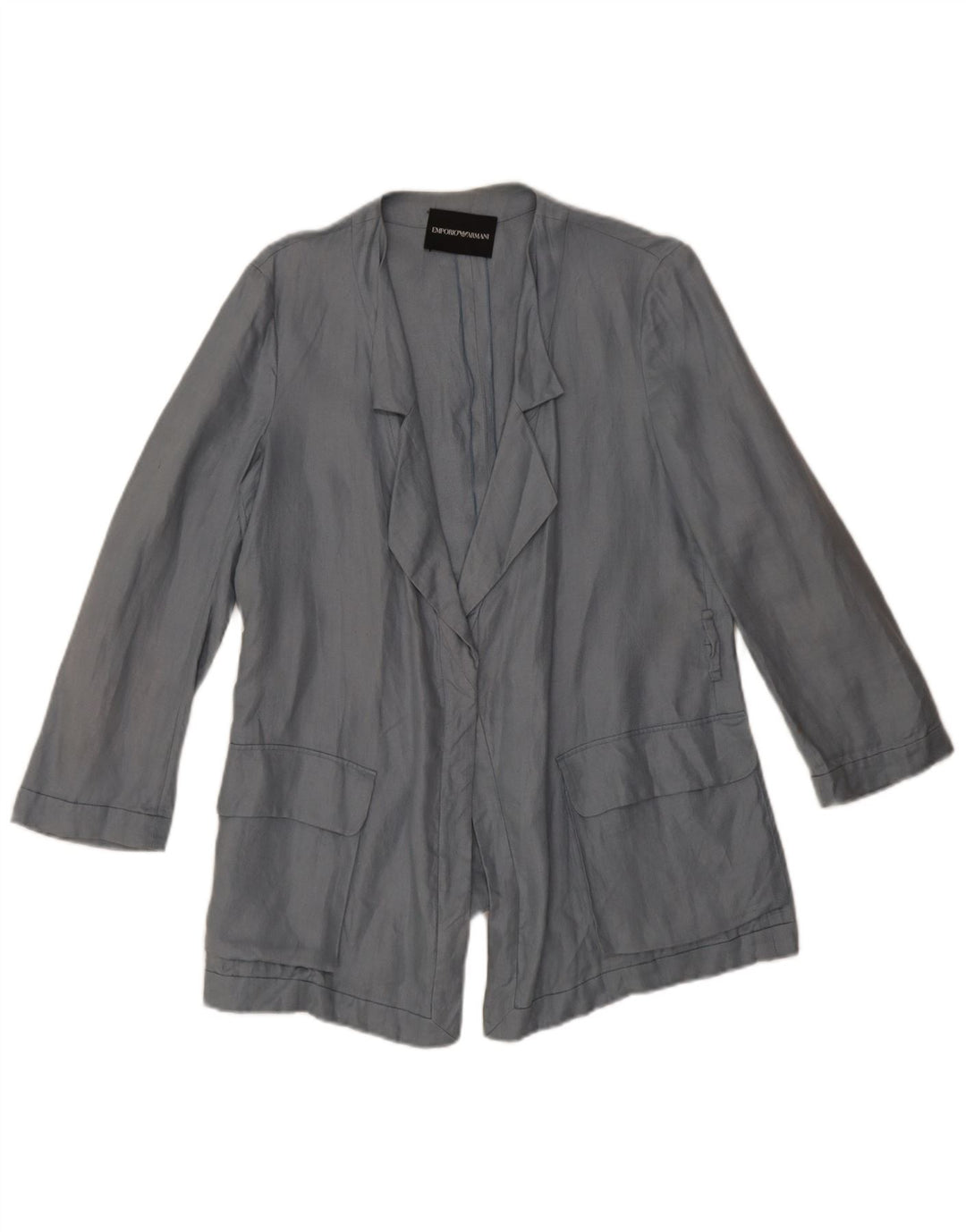 Giacca Blazer Donna Emporio Armani IT 42 Lino Blu Medio