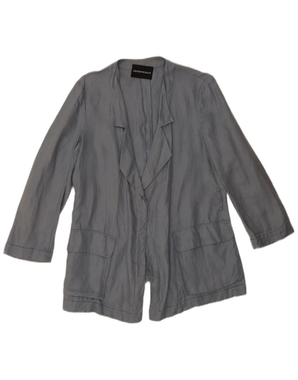Giacca Blazer Donna Emporio Armani IT 42 Lino Blu Medio