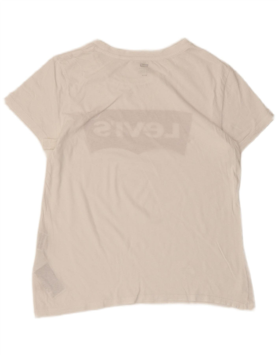 LEVI'S Womens Graphic T-Shirt Top UK 12 Medium White Cotton