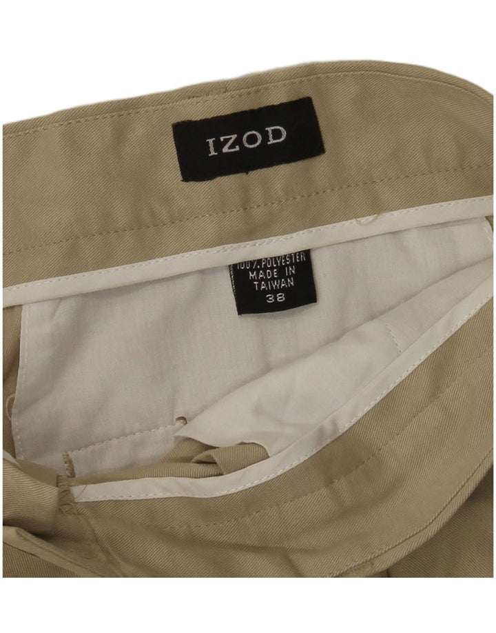 Pantaloncini chino da uomo Izod W38 XL poliestere beige