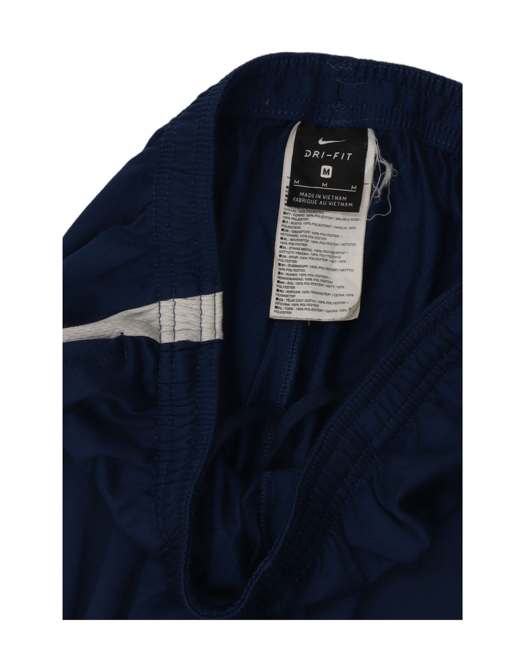 NIKE Mens Dri Fit Tracksuit Trousers Medium  Navy Blue Colourblock