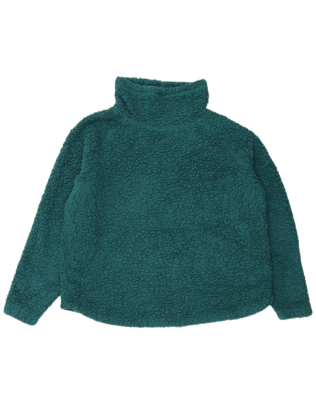 EDDIE BAUER Maglione in pile oversize da donna UK 16 Large Verde Poliestere