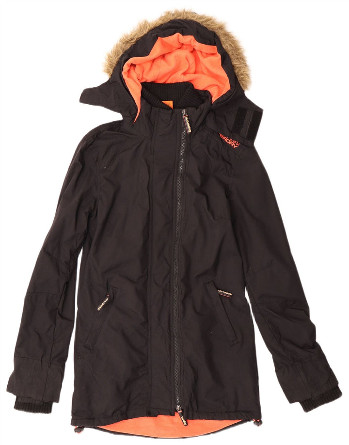 Giacca Parka da donna con cappuccio Superdry UK 2 2XS Nera