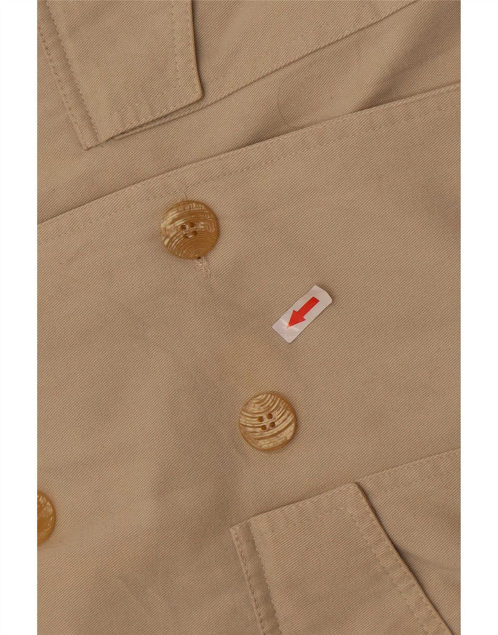 Cappotto doppiopetto vintage da donna UK 14 grande beige